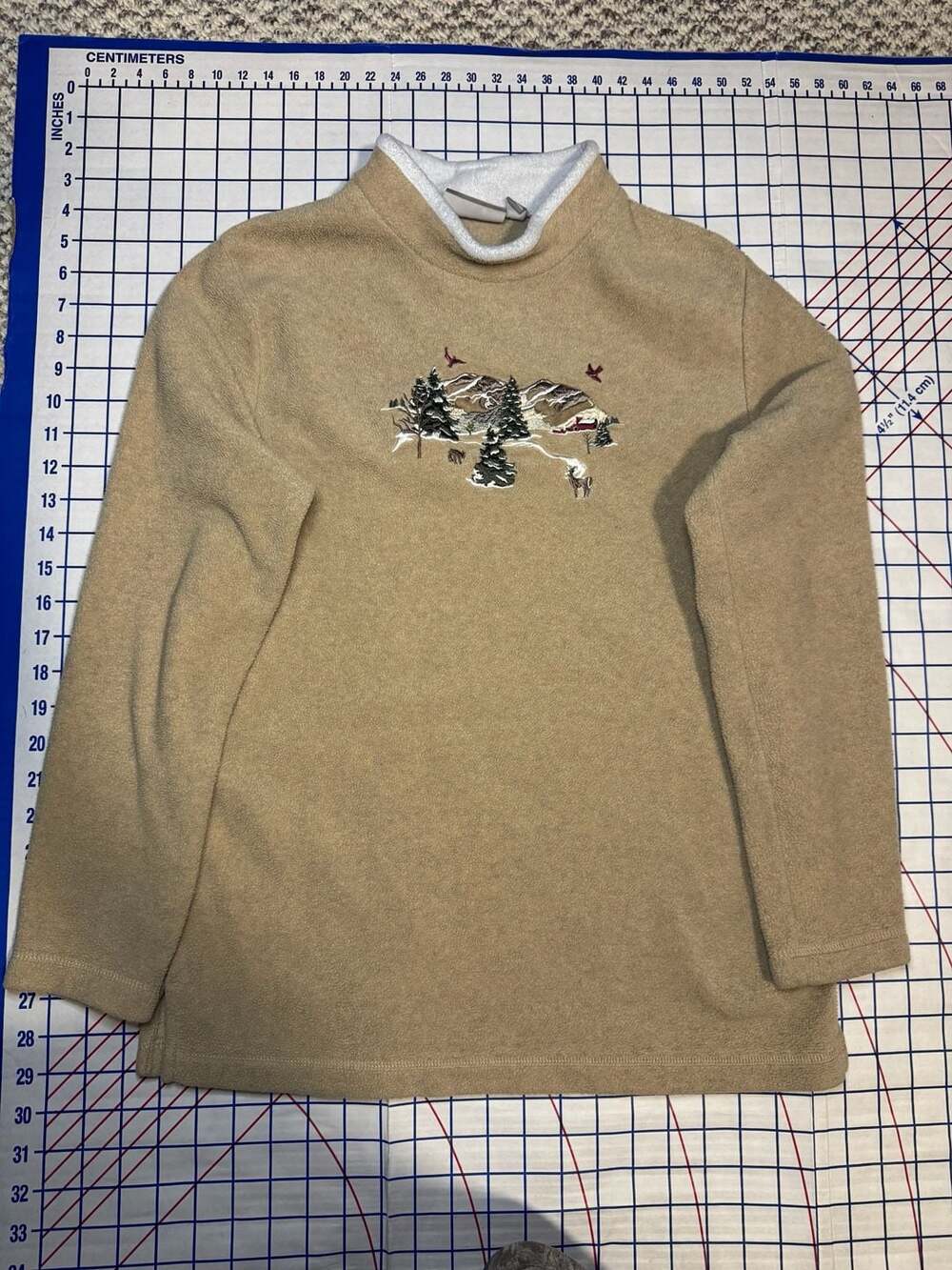 Croft & Barrow Tan Fleece Pullover Sweatshirt size S